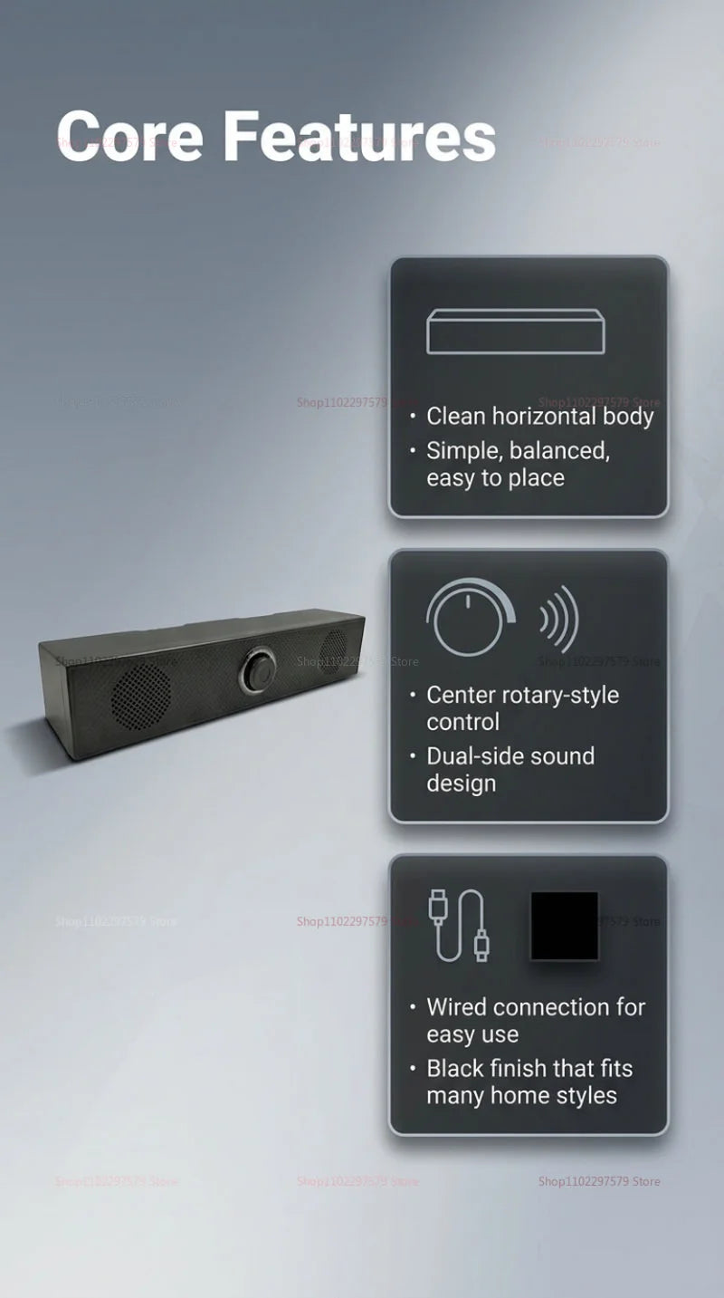 Wired Bluetooth Speaker USB Powered Soundbar Stereo Bass Dual Speaker Home Theater TV PC Laptop Gaming Portable Audio Box