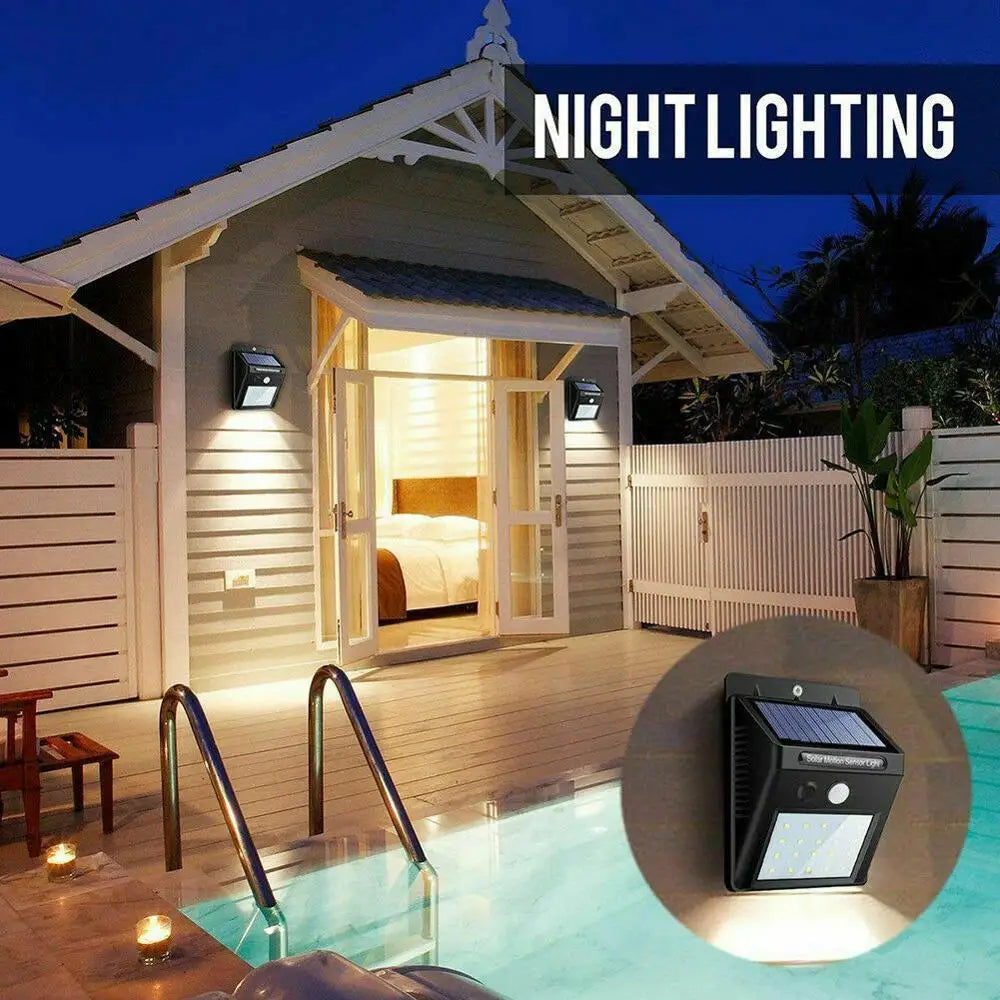 30 LED Solar Motion Sensor Wall Light IP65 Waterproof Outdoor Security Lighting Wireless Garden Courtyard Pathway Decoration