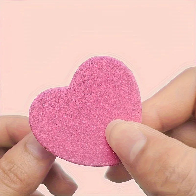 12 piece set of pink glitter nail care kit - heart-shaped buffer, crystal rod, and double-sided file for nail art and pedicures