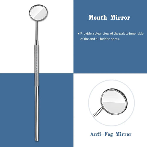 3pcs Dental Tools Dental Pick Oral Care Kit Stainless Steel Dental Hygiene Set Tooth Scraper Tartar Tweezers Mouth Mirror