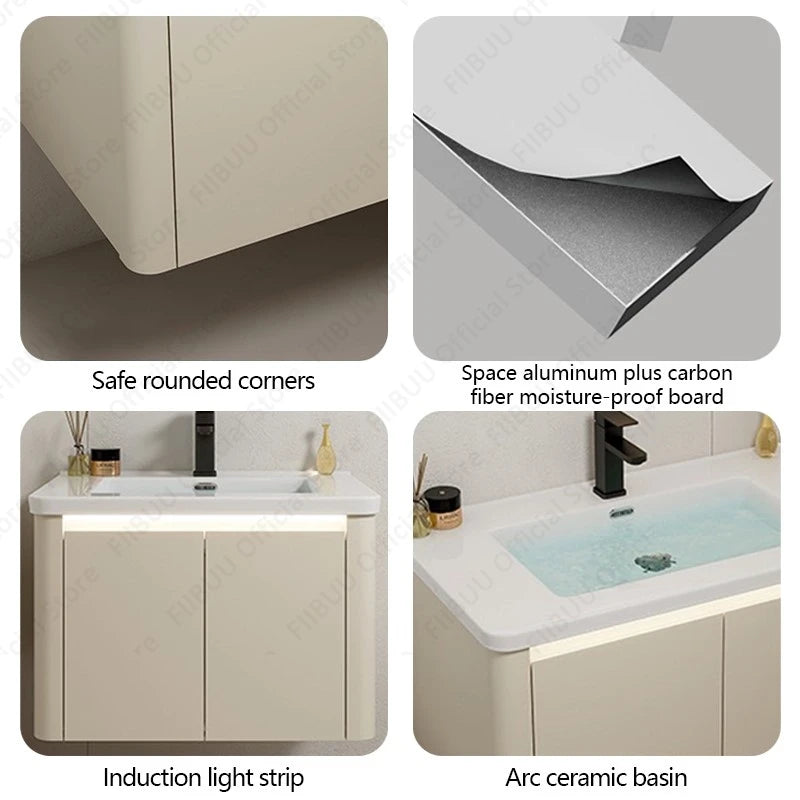 Modern Bathroom Vanity Wall Mounted Bathroom Storage Cabinet, High-Definition Mirror Integrated Bathroom Furniture Accessories
