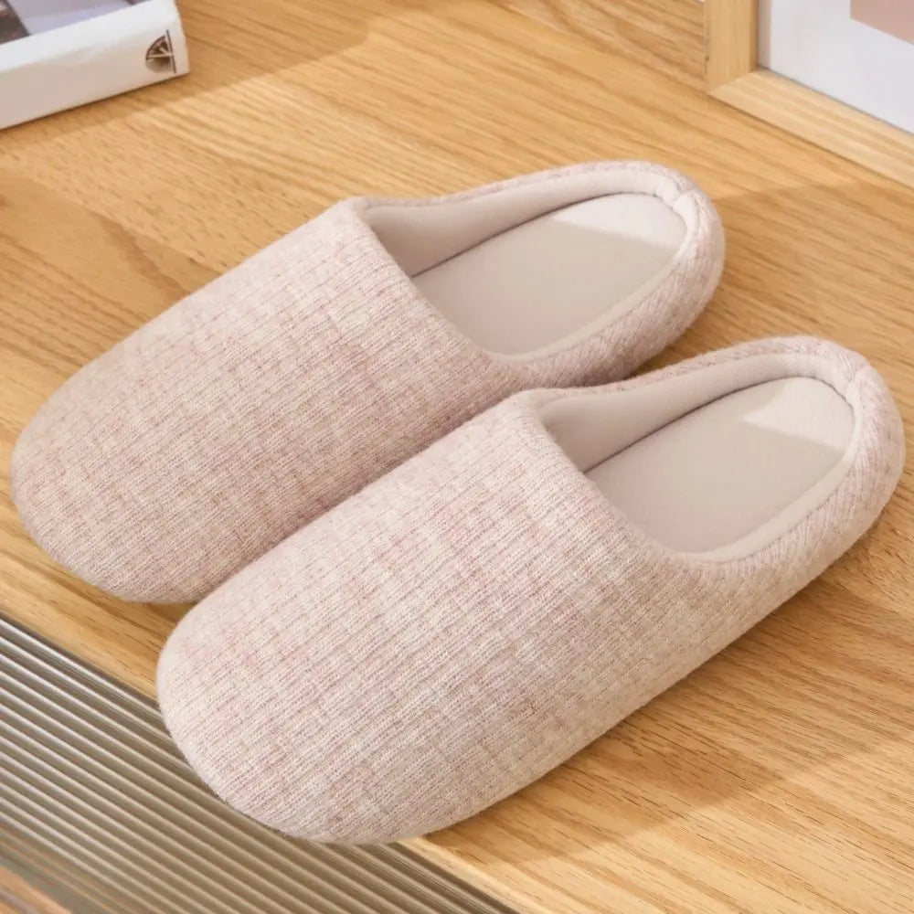 Soft Sole Silent Cotton Slippers Simple Anti-slip Indoor Slippers Women Japanese Style House Shoes Closed-toe slippers Couple