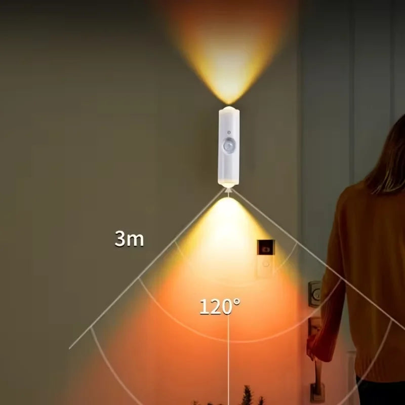 Motion Sensor Smart LED Light Bar - Wall-Mounted Dimmable USB Lighting for Stairs Hallway Bedroom Home Use