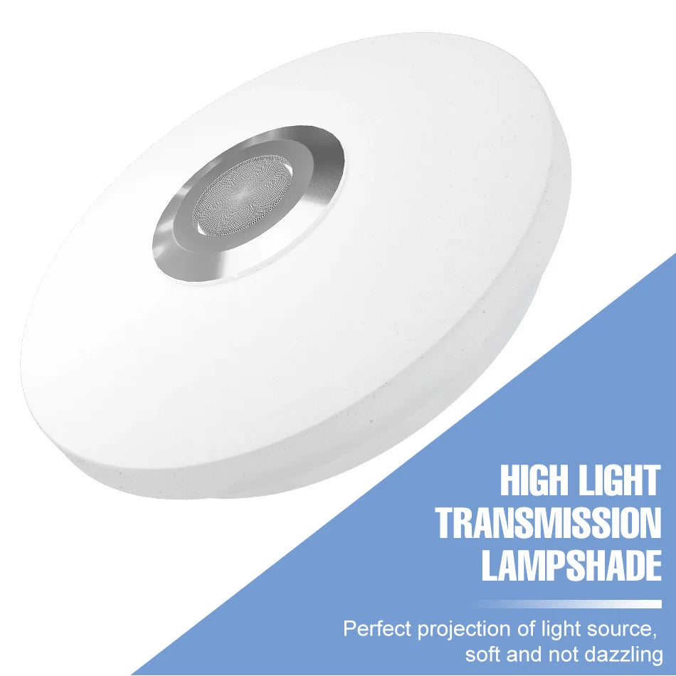 100W RGB Smart Lamp LED Ceiling Lights With Speakers Bluetooth Connection APP Remote Control For Home Bedroom Decoration Party
