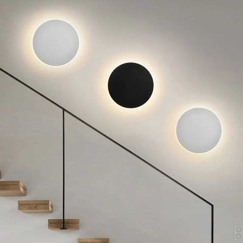 Indoor LED Wall Lamp Living Room Decorative Lamp Home Lighting Fixture Attic Staircase Lamp Circular Aluminum AC 90-260 Volts