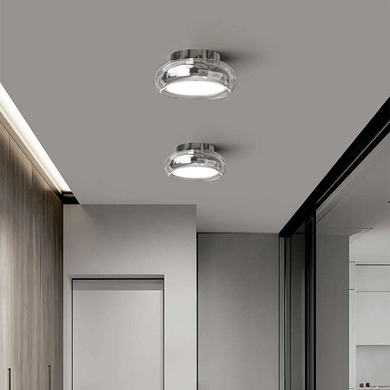 Italian Minimalist Designer Glass Ceiling Light Circular Corridor Lamp Hallway Living Room Dressing Room Lighting Decoration