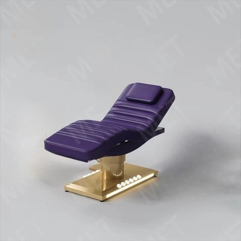 Beauty Bed Modern Beauty Salon Eyelash Bed Gold Stainless Steel Base Facial Massage Bed
