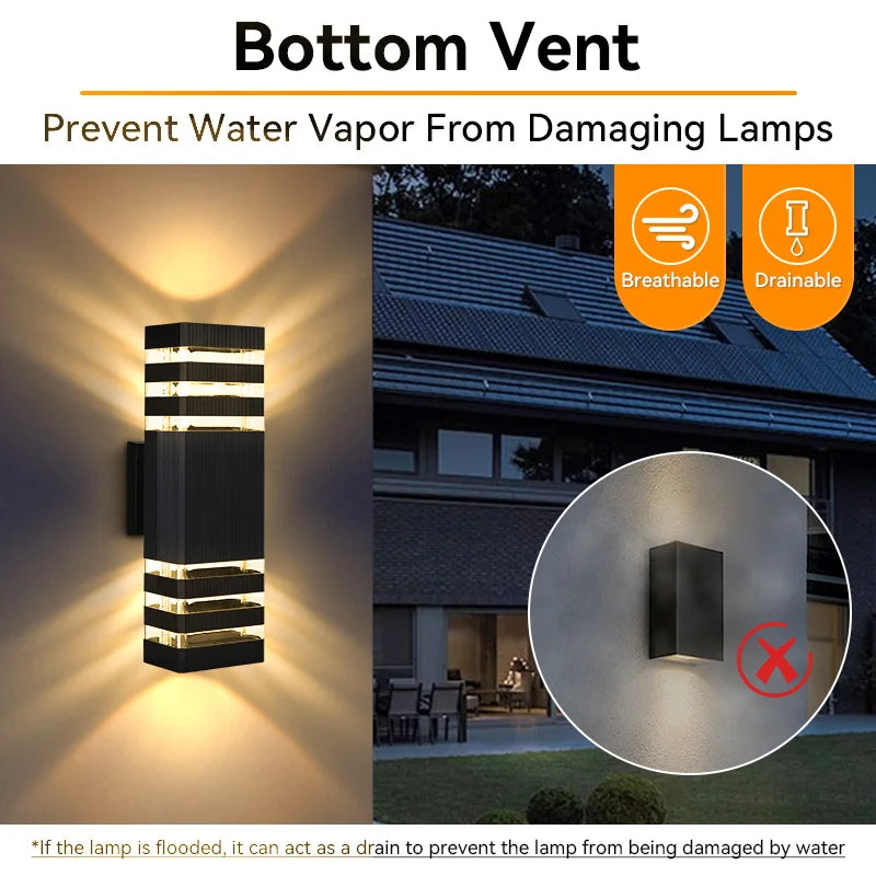 Smart Wall Lights Motion Sensing Outdoor Led Wall Lamps Waterproof 110v 220v For Porch Lamps Backyard Garden Garage Decor