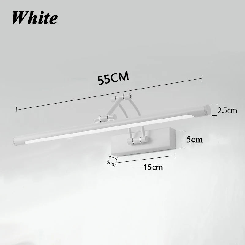 QUASHION Bathroom Mirror Wall Lamp LED Metal Foldable Cabinet Sconce Lighting Fixture Nordic Simple Modern Dressing Table Lustre
