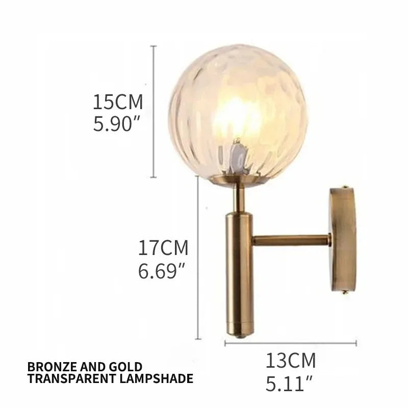 Nordic bathroom mirror front light simple glass wall lamp E14 living room bedroom modern background stair hotel aisle light
