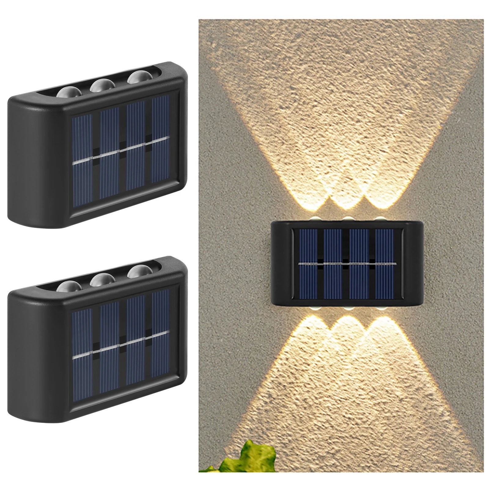 Solar LED Light, Outdoor Waterproof Wall Lamp, Dusk to Dawn Fence Lighting for Summer Garden Yard Porch Walkway Camping Home Dec