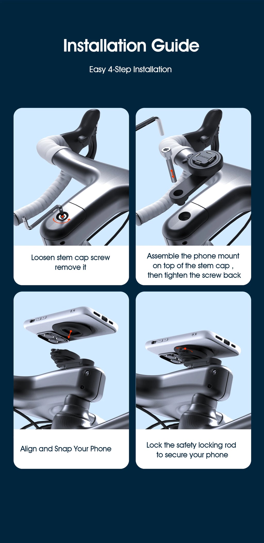 Aluminium phone holder For Bicycle accesories.bike /Motorcycle accessories Stand for cell phone For iphone 15 promax/xiaomi
