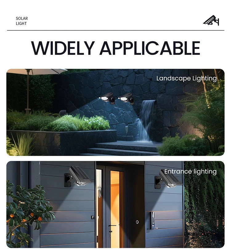 Motion Sensor Outdoor Lights Solar Security Lamp LED Solar Monitoring Design Surveillance-Style Outdoor Lamp for Garden Yard