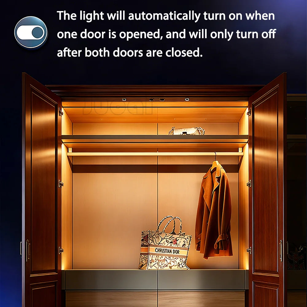 Smart LED Light Controller-Touch Control,Hand Wave,Door Open/Close Control,Stepless Dimming,5A for Wardrobe Cabinet LED Lighting