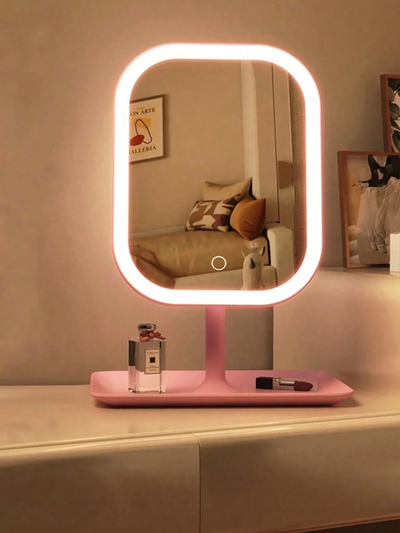 Vanity Mirror 3 Color Light LED Makeup Mirror with 10X Mirror  Touching Cosmetic Mirror Women Bedroom Dressing Mirror