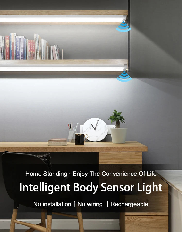LED Smart Night Light Wireless Auto-Sensing Backlit Safety Light for Bedroom Closet Cabinet Stairway Home Lighting