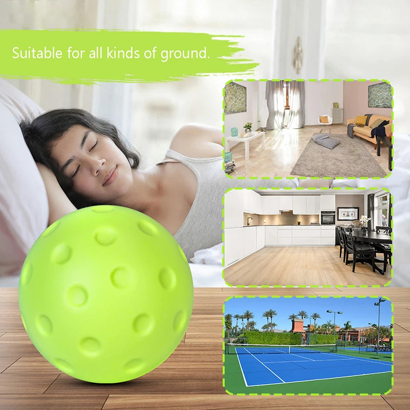 Silent & Sturdy Indoor Pickleball Balls, 1/3pcs, 74mm, PU Foam, Suitable for Practice and Tournaments