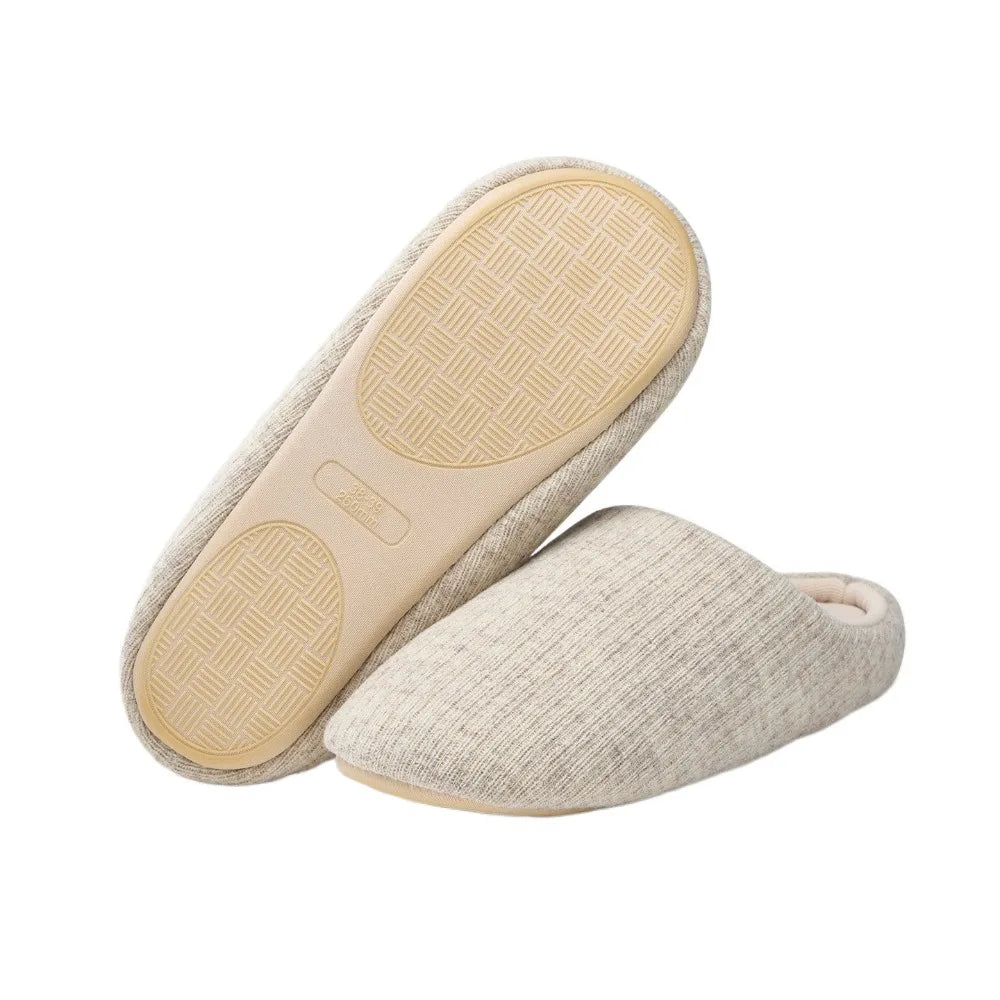 Soft Sole Silent Cotton Slippers Simple Anti-slip Indoor Slippers Women Japanese Style House Shoes Closed-toe slippers Couple