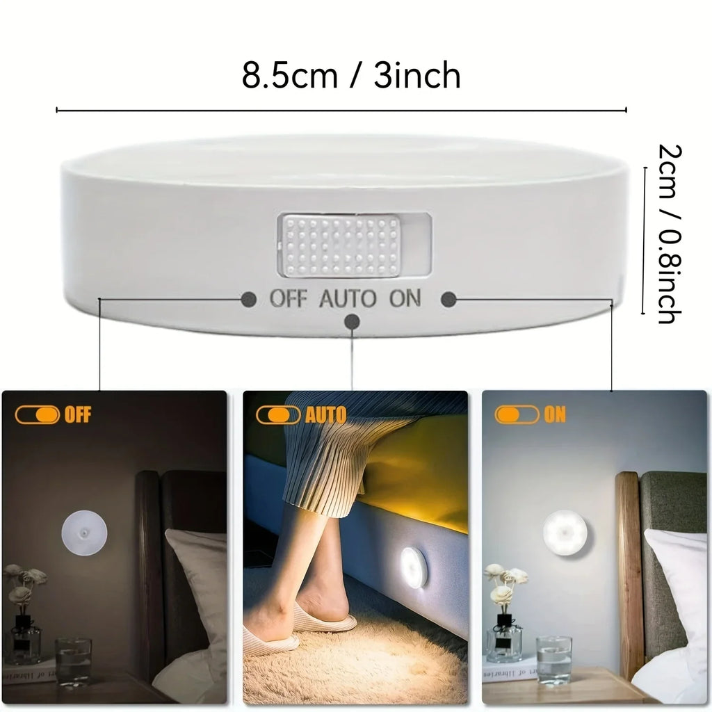 Motion Sensor Night Light,Wireless LED Cabinet Light w/PIR Motion Detection,Bedroom Stairs Hallway Closet,Smart Wall Lamp Room