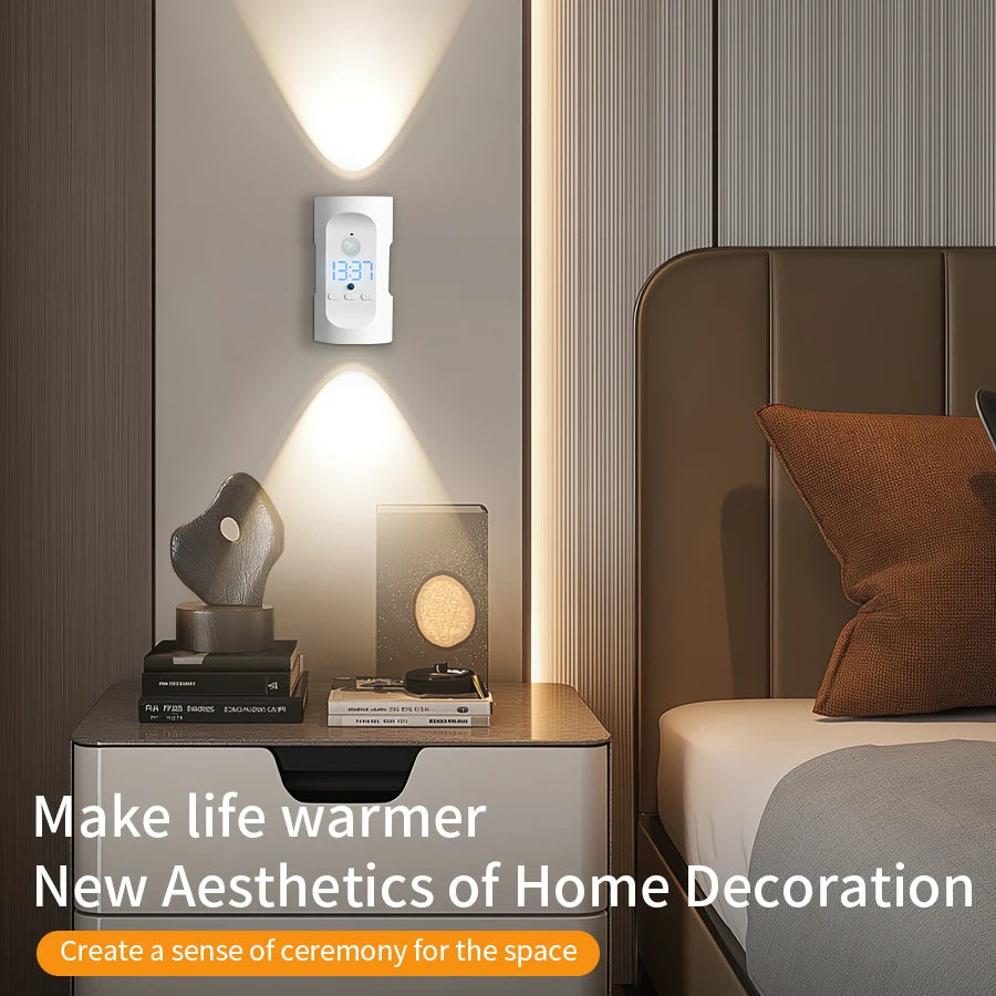 Motion Sensor LED Wall Light 3 Colors Wireless Magnetic Double Head Spotlight For Bedroom Living Room Closet Stairs Lighting