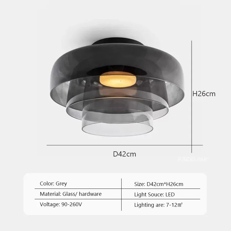 LEVELS Glass Ceiling Lamp Bedroom led Medieval Colourful lamps for Restaurant Creative Dining Room bedroom Balcony hallway Lamps