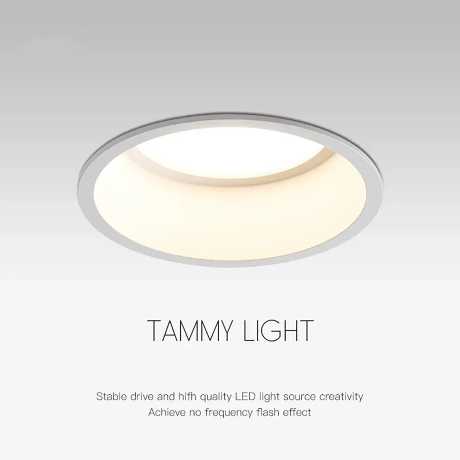 LED Downlight 15W 12W 7W 85-220V 60 Degrees Angle Anti-Glare Indoor Living Room Nordic Ceiling Recessed Spot Lights