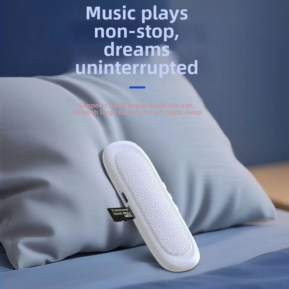 Bluetooth 5.4 Under Pillow Speaker Noise Reduction Stereo Sound Bone Conduction Speaker Deep Bass Timed Shutdow