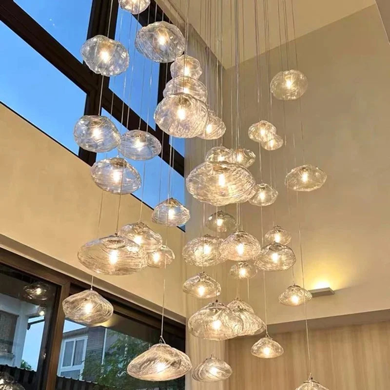 Modern Light Luxury Home Decoration LED Chandelier Staircase Light Living Room Chandelier Indoor Lighting