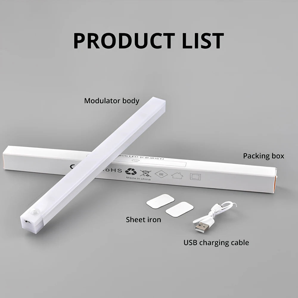 Motion Sensor Night Lights Wireless LED USB Rechargeable Magnetic For Wardrobe Room Closet Kitchen Aisle Detector Cabinet Lamp