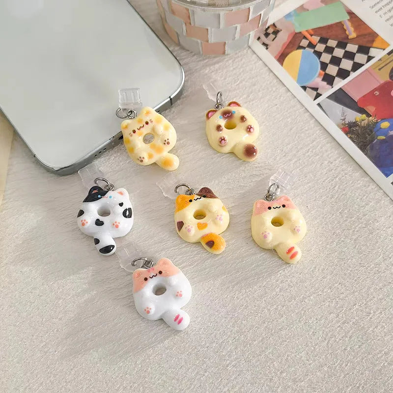 Cute Cat Cartoon Phone Dust Plug Pendant Accessory Decoration for IPhone Type-c Android Kitten Charging Port Phone Accessories