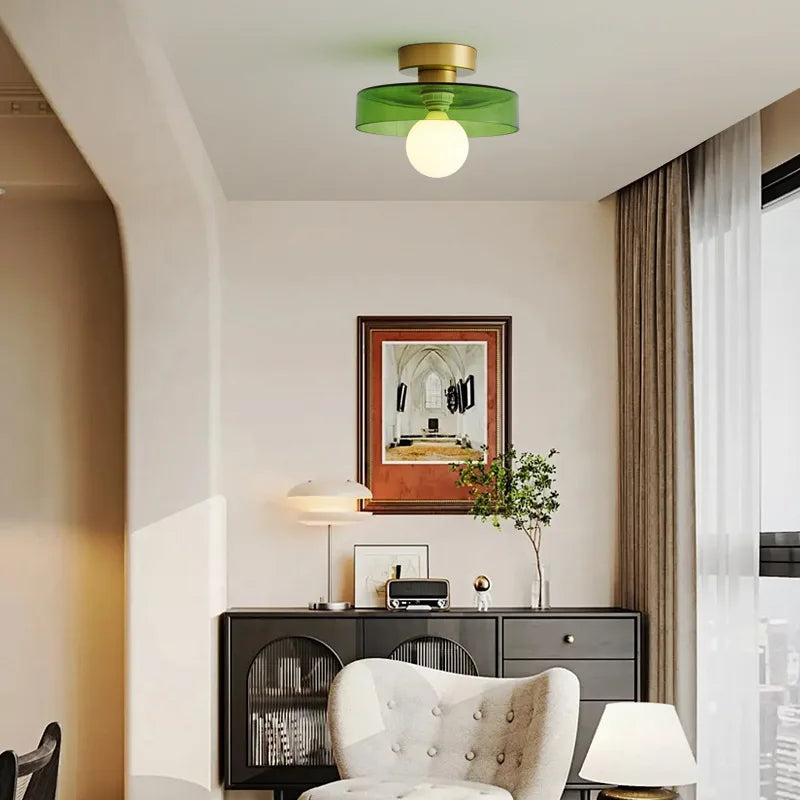 Vintage Glass LED Ceiling Light Indoor Aisle Corridor Hallway Lighting for Living Room Dining Room Bedroom Modern Ceiling Lamps