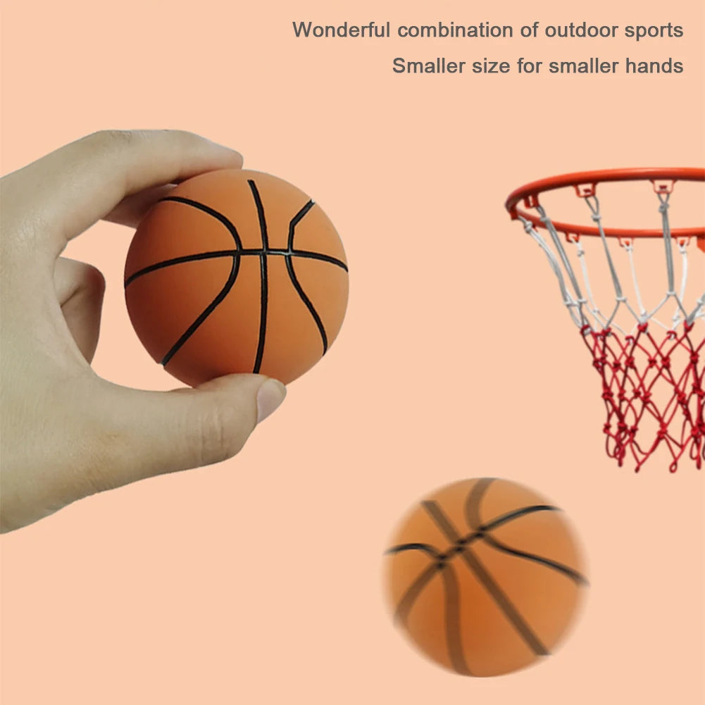 6cm Small Inflatable Basketball Rubber Mini Sports Basketball  Soft High Bouncy Decompression Ball Family Parent-Child Games