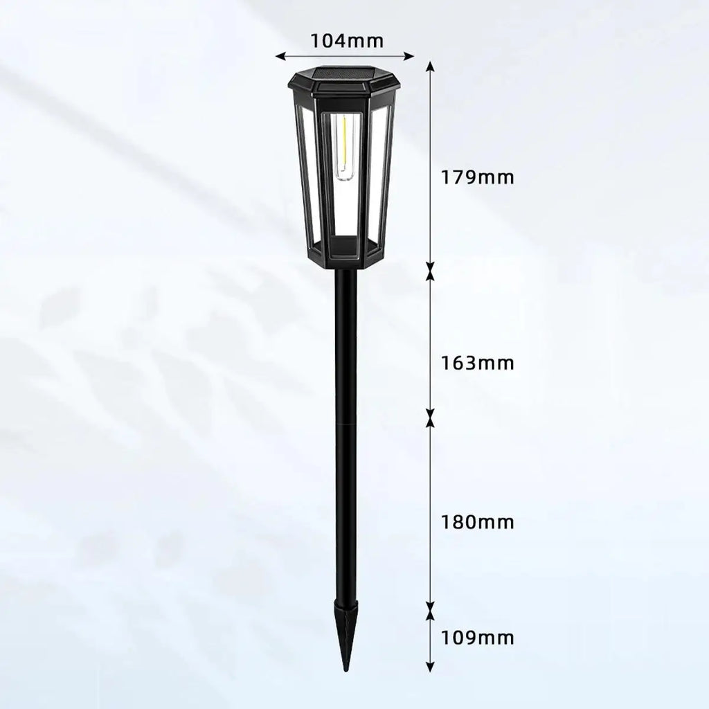 Solar Walkway Led Filament Warm Lamp Powered Lights Outdoor Driveway Waterproof Automatic Pathway Hotel Lawn Decorative Lighting