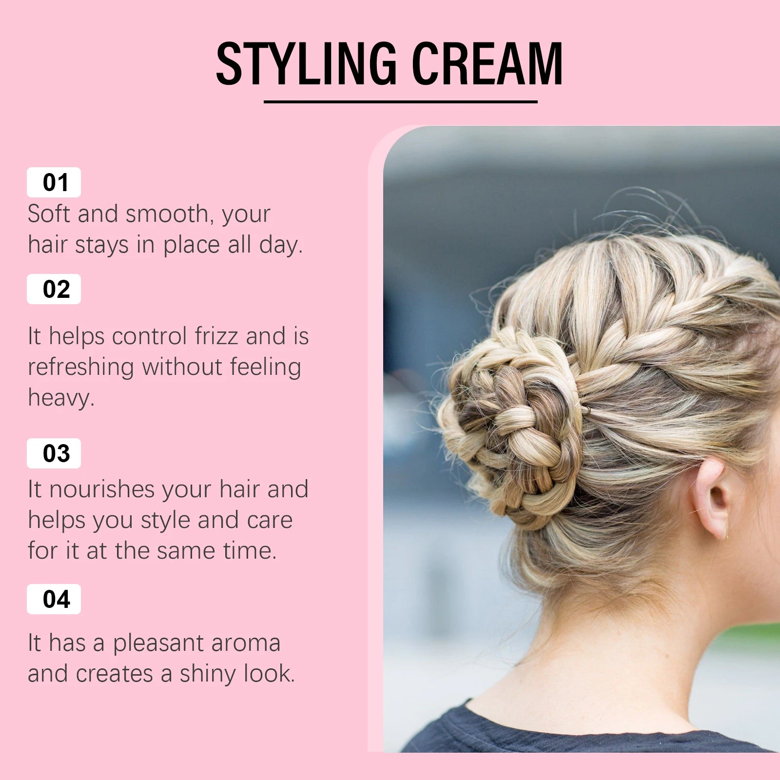 Hair Styling Cream Improves Frizz Softens and Prevents Split Hair Volume Lift Styling Cream Long Lasting Control Frizz Hair Care