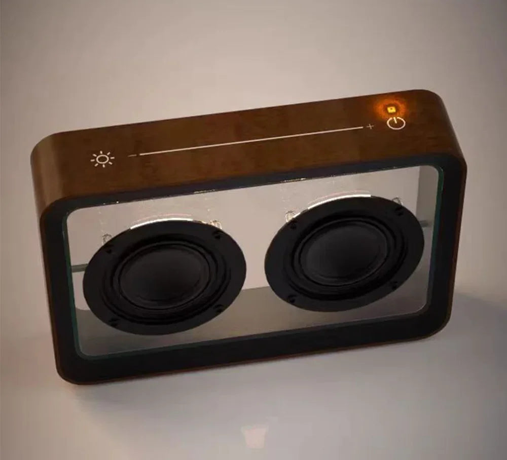 Creative Transparent Bluetooth Speaker with Dual Horn Clear Sound Quality Desktop Decoration Home Mini Audio Reading Light
