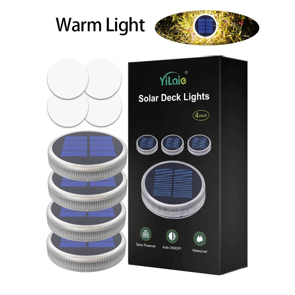 Solar Deck Lights Driveway Light Solar Powered Dock LED Outdoor Waterproof IP68 For Step Sidewalk Stair Garden