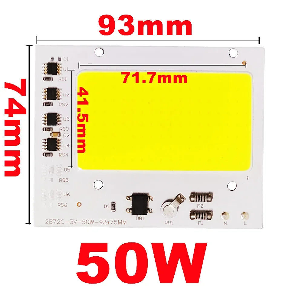 LED COB Chip 50W 100W 150W 200W 200-240V Smart IC No Need Driver LED Lamp Light Source For Flood Light Spotlight DIY Lighting