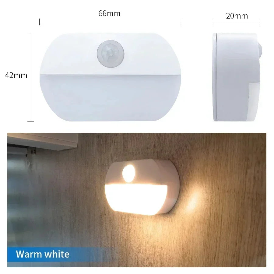 Motion Sensor Led Night Light Human Infrared Kitchen Cabinet Lamp Bathroom Closet Stairs Lighting  AAA Battery not including