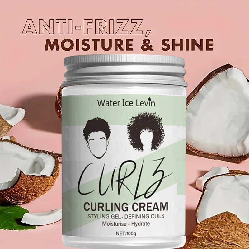 Curly Hair Styling Cream - Hair Care and Moisturizing Hydrate, Nourishes and Cares for Your Hair, Giving You a Radiant Shine / 100g Bottle / Suitable for Travel