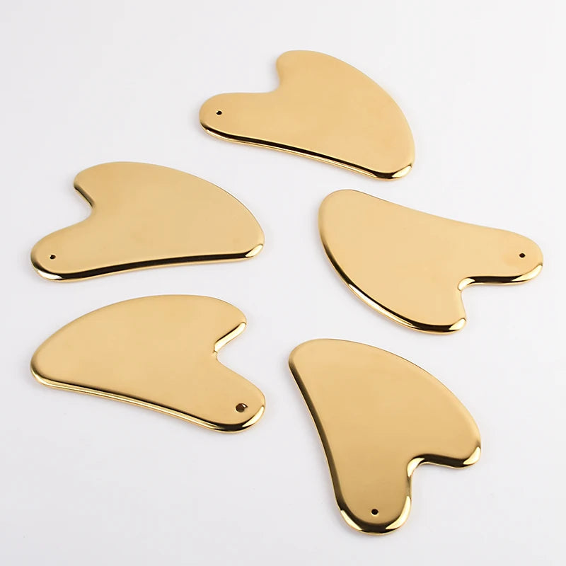 Stainless Steel Facial GuaSha Scraping Face Care Lifting Massage Tools Anti Wrinkle Skin Tighten Cooling Cellulite Massager Tool