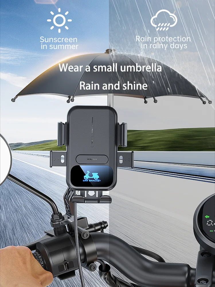 Motorcycle Accessories Wireless Charger Mobile Phone Holder Waterproof Sunshade Shockproof Bike Wireless Phone Charger Mount