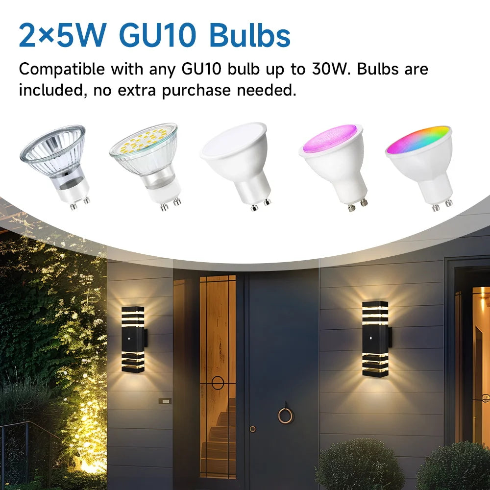 Smart Outdoor Wall Light Waterproof LED Wall Lamps Motion Sensing Porch Lights Exterior Sconce Lamps For Balcony Garden Backyard