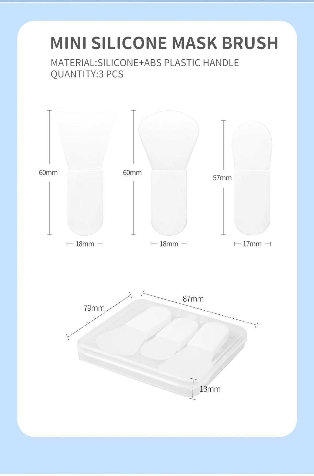 Makeup Brushes 3 Pcs Skin Care Brush SPA Professional Silicone Facial Mask Face Cleanser Massager Beauty Tools For Brush