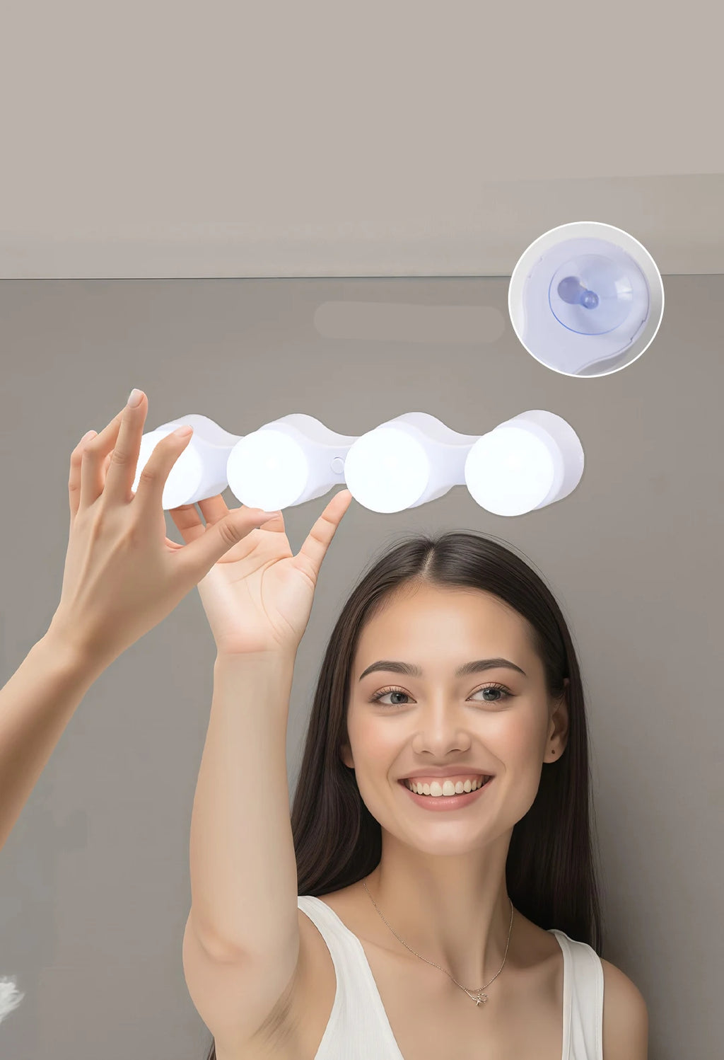 ✨LED Vanity Mirror Light, Bathroom Makeup Lamp ✨Suction Cup Portable, USB Streamer Light, Cosmetic Lamp for Bedroom Dressing