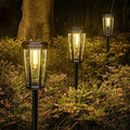 Solar Walkway Led Filament Warm Lamp Powered Lights Outdoor Driveway Waterproof Automatic Pathway Hotel Lawn Decorative Lighting