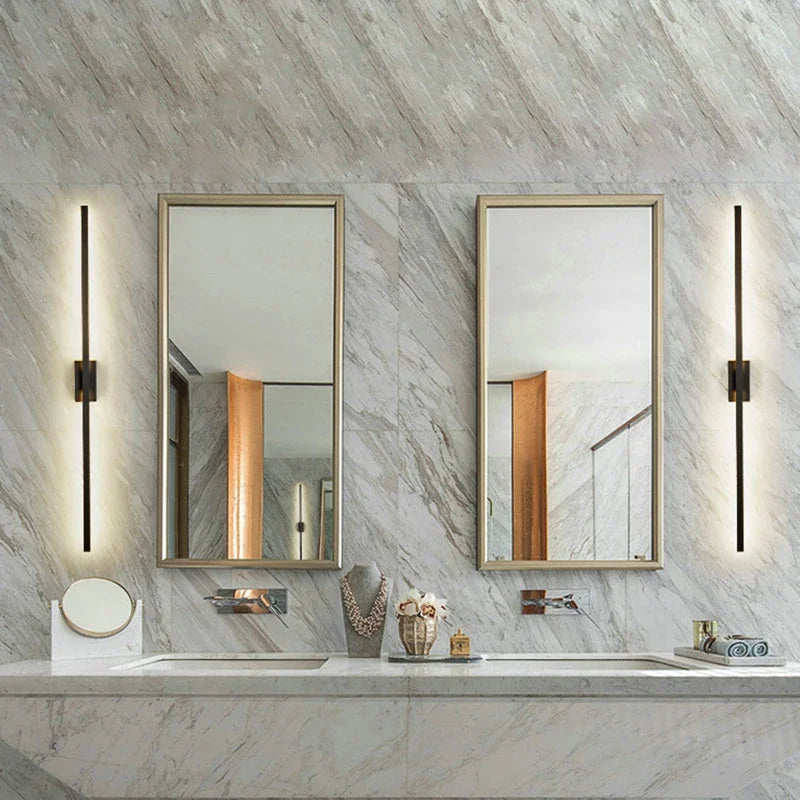 Indoor LED Sconce Wall Lamp Light for Home Hotel Bedroom Bedside Bathroom Corridor Modern Nordic Mounted Brass Gold Long Stripe