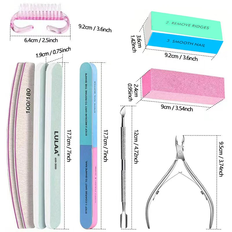 LULAA 10Pcs Nail Care Kit Cuticle Removal Kit Pedicure and Manicure Tools Nail Trimming Tools Suitable for Beginners