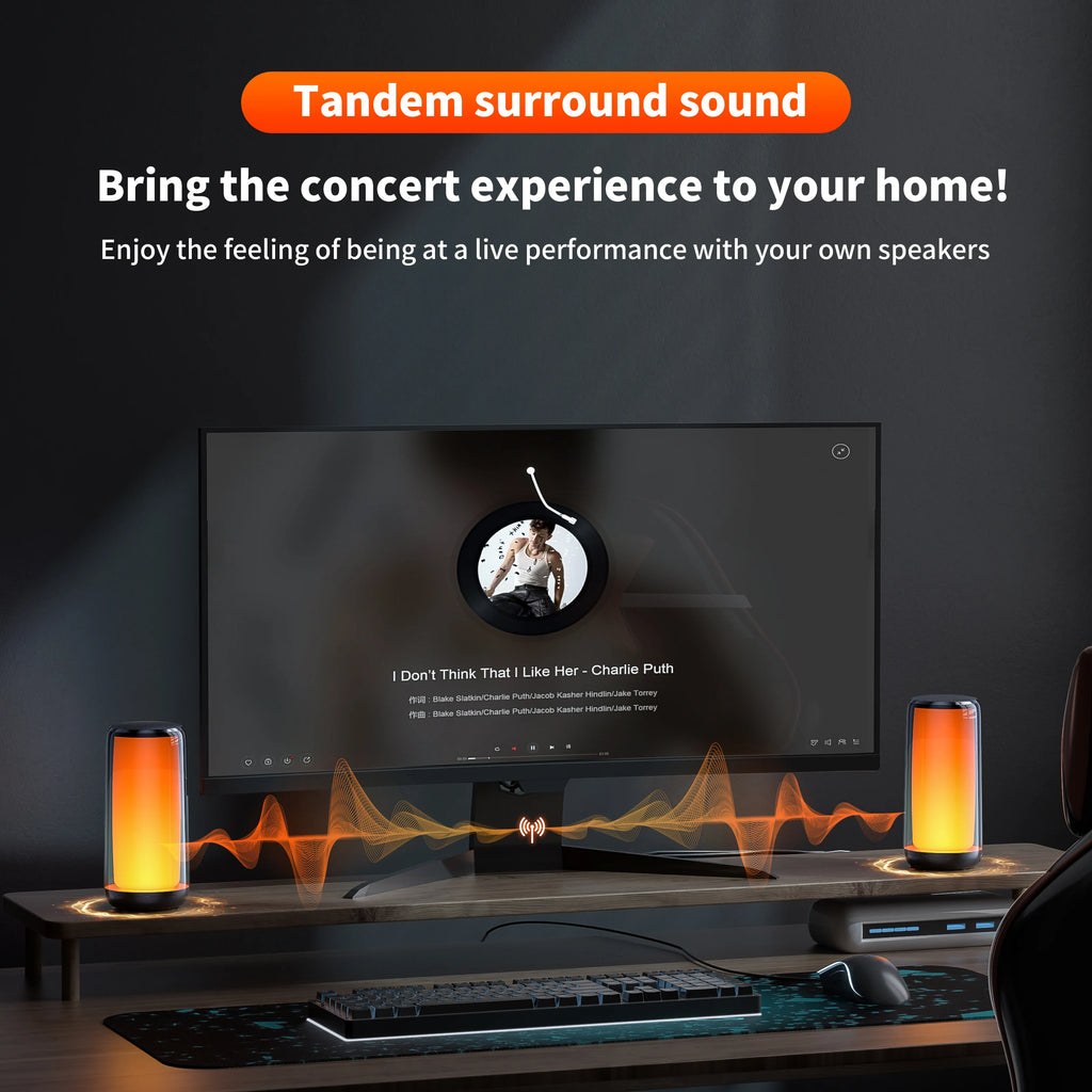 Bluetooth Speaker 12 kinds color lights Night Light Atmosphere Lamps 57MM Loudspeaker QERE Portable Speaker Dolby Cinema Soun