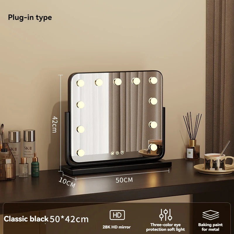 Lighted Vanity Mirror, LED Makeup Mirror with Lights, Hollywood Mirror for Tabletop Dressing