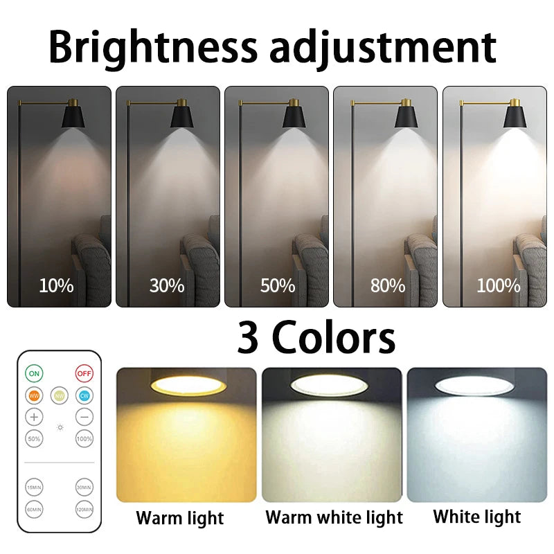 Smart Wireless Remote Control Dimmable Night Light Decorative Kitchen Closet Staircase Lighting 3 Colors 8 LED Puck Light